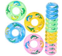 TOBBOMEY 20 Pièces Mini Swim Rings Décorations Miniatures pour Maison Accessoires Photo Réalistes Jouets de Natation Réutilisables pour Garçon Fille Anneaux Gonflables Décoratifs