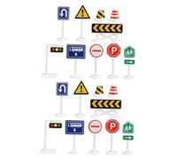 TOBBOMEY 20 pièces Panneaux Routiers Jouets Éducatifs pour Garçon Fille Modèles Miniatures de de et Panneaux Signalisation Set Apprentissage Sécurité Routière et Adaptés Aux Jeux Créatifs