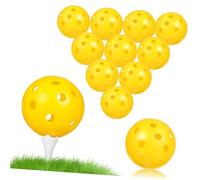 TOBBOMEY 24 pièces Balles Entraînement Percées Jaunes Balles Légères pour Intérieur Aide Maîtrise du Coup et Amélioration des Compétences