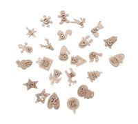 TOBBOMEY 24 Pièces Décorations De Noël à Suspendre Lot Rebours Numériques Sacs Cadeaux Décoration Bois Pendentif De Noël