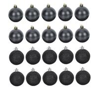 TOBBOMEY 24 Pièces Lot de de Noël Noires Électroplacées Ornements Suspendus Brillants et Mates Décoration Sapin Noël Chic et Créative pour Maison et Commerce