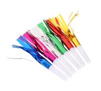 TOBBOMEY 24 pièces Lot de Souffleurs de Fête Colorés pour Garçon Fille Sifflets à Franges Métalliques Bruyants Jouets pour Anniversaire Noël et Mariage Ambiance Festive Active