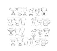 TOBBOMEY 24 Pièces Mini Tasses Transparente Plastique pour Maison de Poupée Accessoires Miniatures Multi-Formes pour Jeux Garçon Fille et Décor DIY
