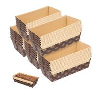 TOBBOMEY 25 pièces Moules à Cake Papier Rectangulaires Jetables Résistants Chaleur pour Cuisson Gâteaux Cupcakes Caissettes Pâtisserie Épaisses