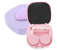 TOBBOMEY 2ensembles Organisateur De Lentilles De Portable Étui Cosmétiques Étanche pour Voyage Et Rangement Pratique