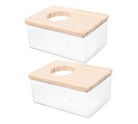 TOBBOMEY 2pièces Bac à Transparent pour Hamster Et Chinchilla pour Petits Animaux Facile à Nettoyer Et Observer