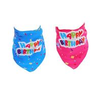 TOBBOMEY 2pièces Bandanas Anniversaire pour Animaux De Compagnie Foulards Triangulaires Colorés pour Chiens Accessoires Festifs pour Célébrer Les Fêtes avec Style
