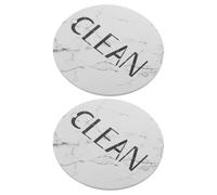 TOBBOMEY 2pièces Double-sided Clean Dirty Sign for Dishwasher and Refrigerator Reversible Indicator Plate for Home Kitchen