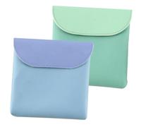 TOBBOMEY 2pièces Pochettes De Rangement Portables pour Serviettes Hygiéniques Pochette Multi-Fonctionnelle PU pour Bureau Activités Extérieures Vert Bleu