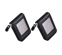 TOBBOMEY 2pièces Porte-Cartes Fin pour Femme avec Fermeture Éclair Organisateur De Cartes De Crédit Étui Compact pour Affaires Et Visites