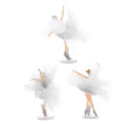 TOBBOMEY 3 Ensembles Décorations Gâteau Ballerine avec Jupe Tulle Figurines de Danseuse Élégante pour Anniversaire Accessoires Décoratifs pour et Desserts Décoration Gâteau Fille