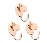 TOBBOMEY 3 ensembles Lot de Petits Cadenas Cœur Métalliques avec Clé Mini Cadenas de Zinc pour Boîte de Rangement Journal Décoration Couple Finition Dorée Claire