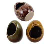 TOBBOMEY 3 Pièces Aquarium Pottery Decoration Simulated Stone Fish and Shrimp Hideout Shelter for Breeding and Rest Natural Ceramic Fish Cave