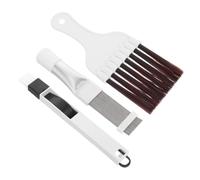 TOBBOMEY 3 Pièces Brosse de Nettoyage pour Climatiseur de Outils Acier Inoxydable pour Condenseurs Radiateurs Ailettes Kit de Nettoyage Multifonctionnel Ergonomique