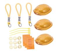 TOBBOMEY 3 Pièces Figurines Tortue Coquille pour Divination Feng Shui Décoration de Bureau Oriental pour et Accessoire Portable Or