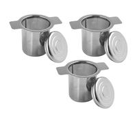 TOBBOMEY 3 pièces Filtre à Thé Inox Double Poignée Passoire à Mailles Fines Réutilisable pour Thé Vrac Infuseur Pratique Adapté Tasses et Théières