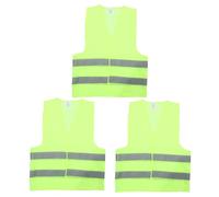 TOBBOMEY 3 pièces Gilet de Sécurité Fluorescent à Haute Visibilité avec Bandes Réfléchissantes pour Hommes et Femmes Gilet de Travail pour Course Conduite et Sécurité Routière