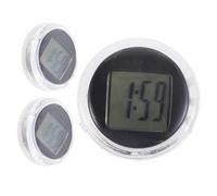 TOBBOMEY 3 pièces Horloge Numérique Étanche Mini Auto Stick pour Moto Voiture et Bureau Affichage Heures et Design Compact