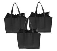 TOBBOMEY 3 pièces Lot Courses Réutilisables Non-tissé Grand Format Léger et Résistant avec Fond Autoportant pour Épicerie et Multiples Achats