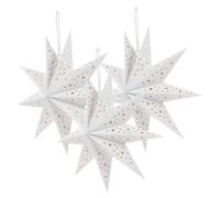 TOBBOMEY 3 Pièces Lot de Abat Jour Papier Étoile Pliée Neuf Branches Blanc pour Décoration de Noël Lanternes Suspendues Décoratives pour Maison et Fêtes