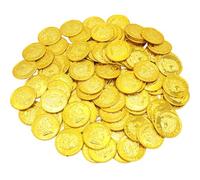 TOBBOMEY 300 Pièces en Plastique Dorées pour Jeu de Société Pièces de Pirate Décoratives Accessoires pour Chasse au Trésor et Fête à Thème Jouets Réutilisables pour Garçon et Filles et