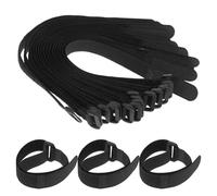 TOBBOMEY 36 Pièces Lot de 36 Sangles de Fixation en Nylon Noir 20X300 MM avec Boucle Carrée, Sangles Ajustables Réutilisables pour Organiser les Câbles, Attache Clips Câbles Multifonction