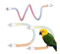 TOBBOMEY 3pièces Support De Jeu pour Oiseaux Balançoire pour Perroquet Corde Coton Perchoirs pour Cage Jouet Escalade pour Calopsittes Accessoires De Cage