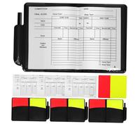 TOBBOMEY 4 Ensembles Set Cartons Arbitre Rouge Jaune avec Carnet et Crayon PVC Kit Complet pour Football Volleyball et Polyvalent pour Arbitres
