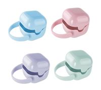 TOBBOMEY 4 pièces Boîte à Tétine Plastique Étui de Rangement avec Couvercle pour Sucette Porte-tétine Portable pour Voyage et Usage Quotidien Protège et Organise les Sucettes des Bébés