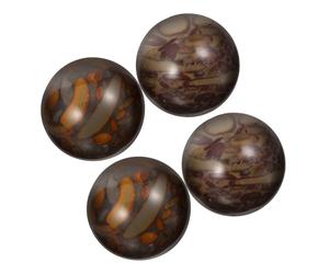 TOBBOMEY 4 Pièces Boules Baoding Pierre pour Exercice Main Massage Traditionnel Chinois Renforcement Poigne et Relaxation Outil Portable pour Seniors et Usage Intérieur Extérieur