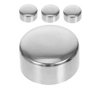 TOBBOMEY 4 pièces Embouts Inox pour Main Courante Escalier Bouchons Tube Rampe Acier Inoxydable Finition Protège Main Garde-corps Intérieur