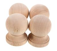 TOBBOMEY 4 Pièces Finials Massif Non Peints pour Meubles Décoratifs Style Colonne Romaine Européenne pour Armoires et Garde Corps Accessoires Artisanaux pour Rénovation Maison