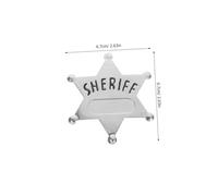 TOBBOMEY 4 pièces Lot de Badges Sheriff Alliage de Zinc Épingle Western pour Déguisement Halloween et Cosplay Accessoires Costume Étoile Police Réaliste