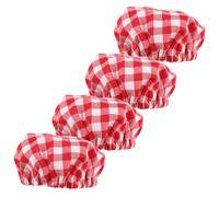 TOBBOMEY 4 pièces Lot de Couvre-bocaux Tissu Élastique Cache Couvercle Pot Tissu Respirant pour Fermentation Levain Protège Poussière pour Cuisine