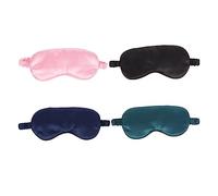 TOBBOMEY 4 pièces Masque de Sommeil Soie avec Bandeau Cache-yeux Doux et Léger pour Dormir Sieste Anti-lumière pour Femmes et Hommes