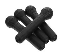 TOBBOMEY 4 Pièces Microphones Jouets Simples Plastique Noir pour Garçon Fille Microphones Factices pour Jeu Imitation Fête Anniversaire Halloween Noël Cosplay et Pratique de Discours