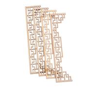 TOBBOMEY 4 Pièces Miniature Wood Onlays for Dollhouse Furniture Unfinished Chinese Architectural Beam Appliques Sturdy DIY Table Accessories with Layered Hanging Design
