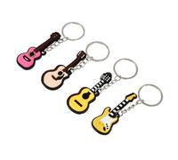 TOBBOMEY 4 pièces Porte-clés Guitare Plastique et Fer Pendentifs Décoratifs Créatifs Instruments de Musique pour Sacs et Accessoires de Décoration