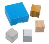 TOBBOMEY 4 pièces Set de Cubes de Densité Cuivre Fer Aluminium et Bois avec Étui de Rangement Équipement de Laboratoire pour Enseignement et Expérimentation Scientifique