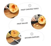 TOBBOMEY 4 Pièces Set Outils à Découper Fruits Acier Inoxydable Cuillères à Melon et Pastèque pour de Fruits Décoratives Outils Multifonctions pour Cantaloupé et Pastèque