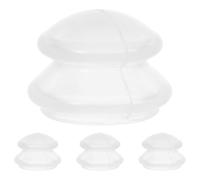 TOBBOMEY 4 Pièces Set Silicone Facial Cupping Transparent Vacuum Massage Cups For Gentle Suction Skin Care Therapy Spa Home Use
