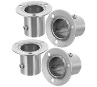 TOBBOMEY 4 pièces Support Tige Penderie Acier Inoxydable Bride Haute Résistance pour Fixation Murale Support Stable et Réglable pour Barre de Placard Compatible Tringle Penderie Percage