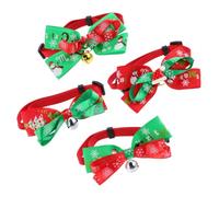 TOBBOMEY 4pièces Collier de Noël pour Chien Colorées Accessoire Décoratif pour Chiot et Animal de Compagnie