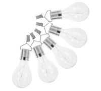 TOBBOMEY 5 pièces Ampoules Solaires Suspendues Transparentes LED Étanches avec Clip pour Jardin et Terrasse Lumières Décoratives Extérieures Chauffe-été Éclairage Paysager sans Batterie