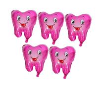 TOBBOMEY 5 pièces Ballons Dent Aluminium pour Shower Décorations Fête Garçon Fille Anniversaire Thème Dentition