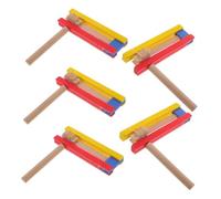 TOBBOMEY 5 Pièces Cliquets Bois Tournants Classiques Jouets Musicaux Solides pour Fêtes Événements Sportifs et Cadeaux Anniversaire