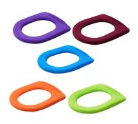 TOBBOMEY 5 pièces Set de Couvre-sièges de Toilette Colorés Doux et Protège-cuvette Wc pour Salle de Bain Confort et Chaleur Quotidien Couleur Aléatoire Couleur Aléatoire