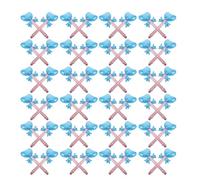 TOBBOMEY 50 Pièces Ballons Coeur Aluminium avec Bâtons Portables pour Décorations de Fête Saint-valentin Mariage Anniversaire