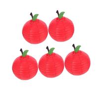 TOBBOMEY 5pièces Lanternes Papier Forme De Pomme Rouge Décorations pour Et Fête à Thème Fruit pour à Célébrations
