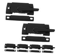 TOBBOMEY 6 Ensembles Lot de Serrures à Loquet Coulissant Acier Robuste Serrure de Fenêtre Sash Vintage Noire Action à Came Facile Compatible Fenêtres à Guillotine et Coulissantes Complète